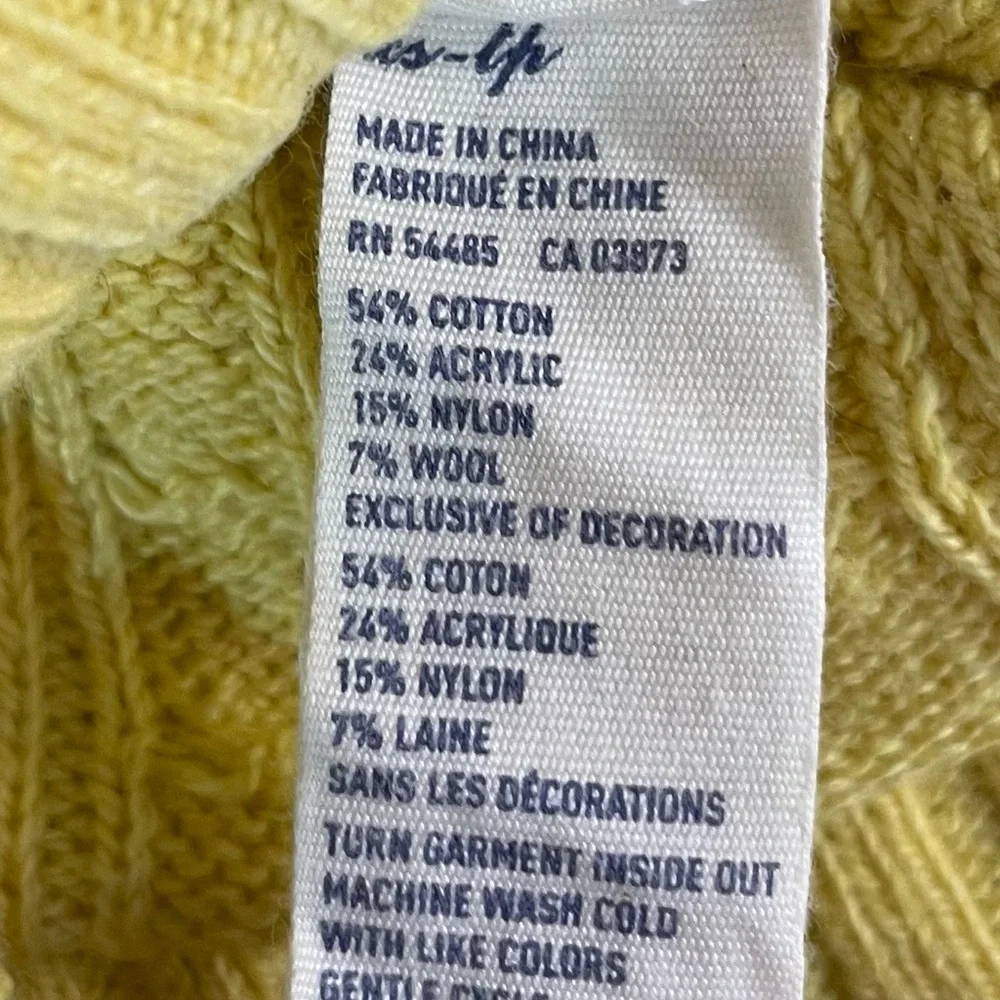 Vintage‎ Y2K American Eagle Sweater Women XSmall Cable Knit V Neck Slim Longline - Picture 9 of 10